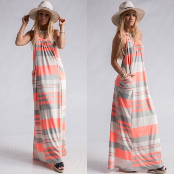 {Fashionomics} 1 Large T-Strap Back Maxi Dress - Picture 2 of 3